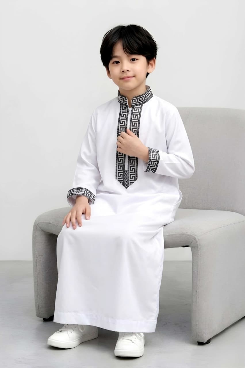 عبايه تركي اطفال ياقه